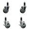 Service Caster 3.5'' SS Gray Poly Wheel Swivel 1-1/4'' Expanding Stem Caster Set 2 Brakes, 4PK SCC-SSEX20S3514-PPUB-2-TLB-2-114 - alternate 1
